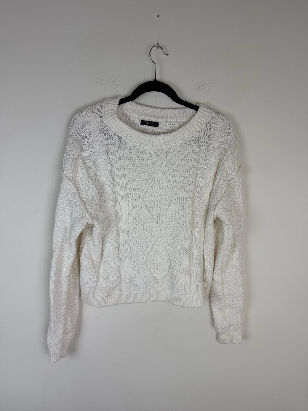 Quince 100% Organic Cotton Cropped Cable Crew Sweater size M - Picture 4 of 8